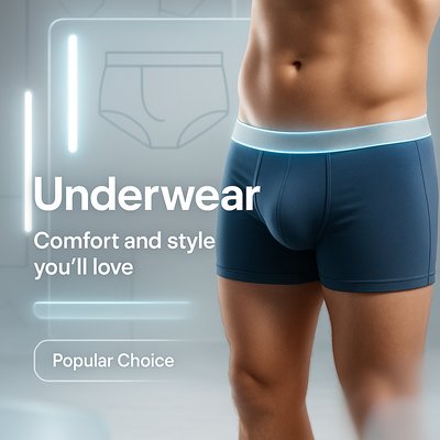 Stylish Underwear Advertisement Featuring Comfortable Design