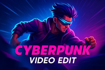 Dynamic Cyberpunk Video Edit with Bold Design Elements