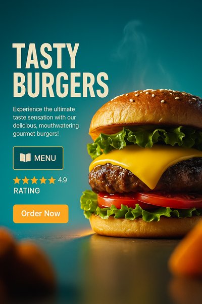 Realistic Gourmet Burger Showcase
