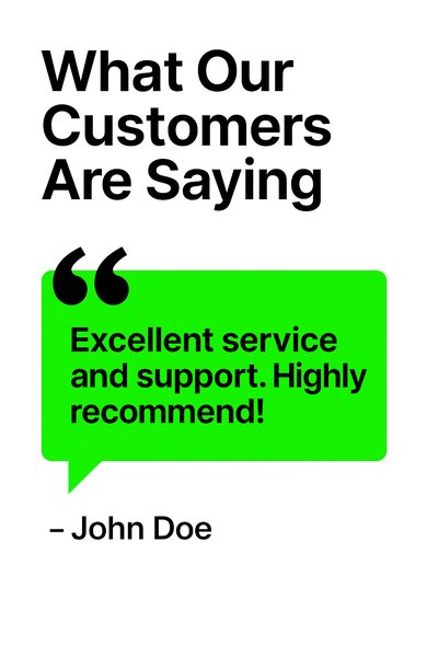 Customer Testimonial Graphic with Bold Design
