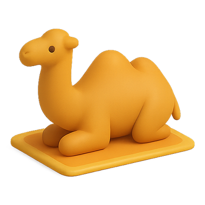 Stylized 3D Illustration of a Camel Figurine