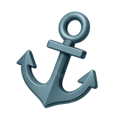Stylish 3D Boat Anchor Icon in Isometric View