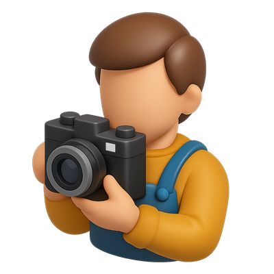 3D Icon of a Film Photographer with Camera