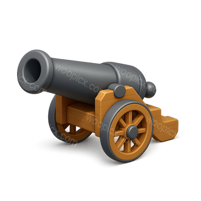 3D Icon of a Napoleonic Cannon in Isometric View