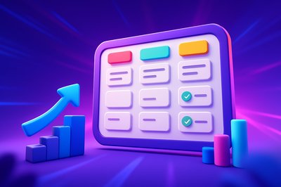 Dynamic Goal Tracker Board with 3D Elements and Gradient Background