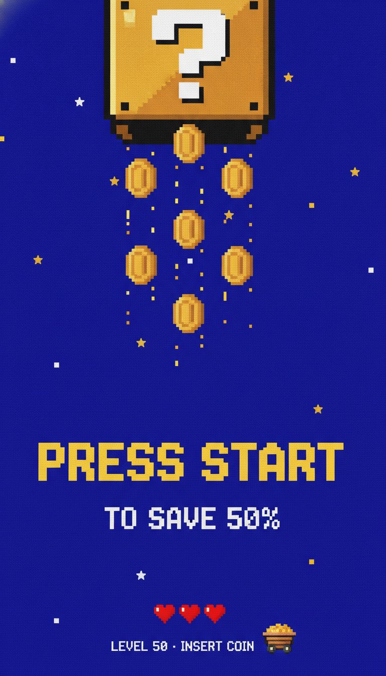 Retro arcade sale banner
