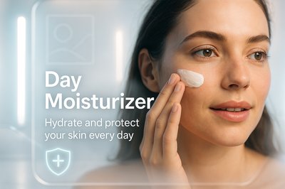 Skincare Product Promotion with Woman Applying Moisturizer