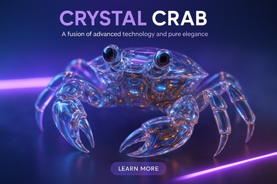 Crystal Crab: A Fusion of Tech and Elegance in 3D