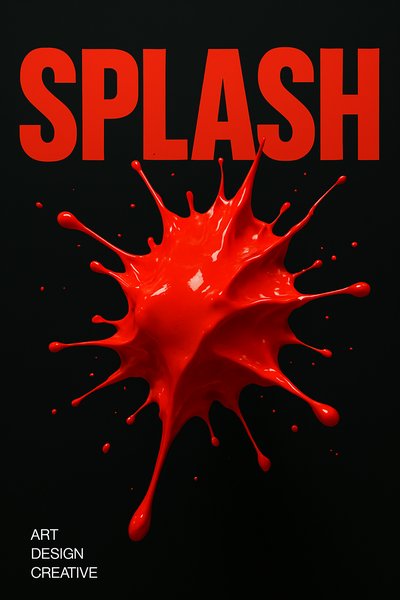Striking Red Paint Splash on Black Background