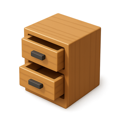 Stylish Stacked Wooden Drawer Units in 3D