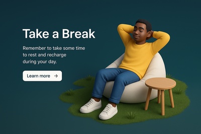 Relaxing 3D Scene Promoting Break Time with Cozy Atmosphere