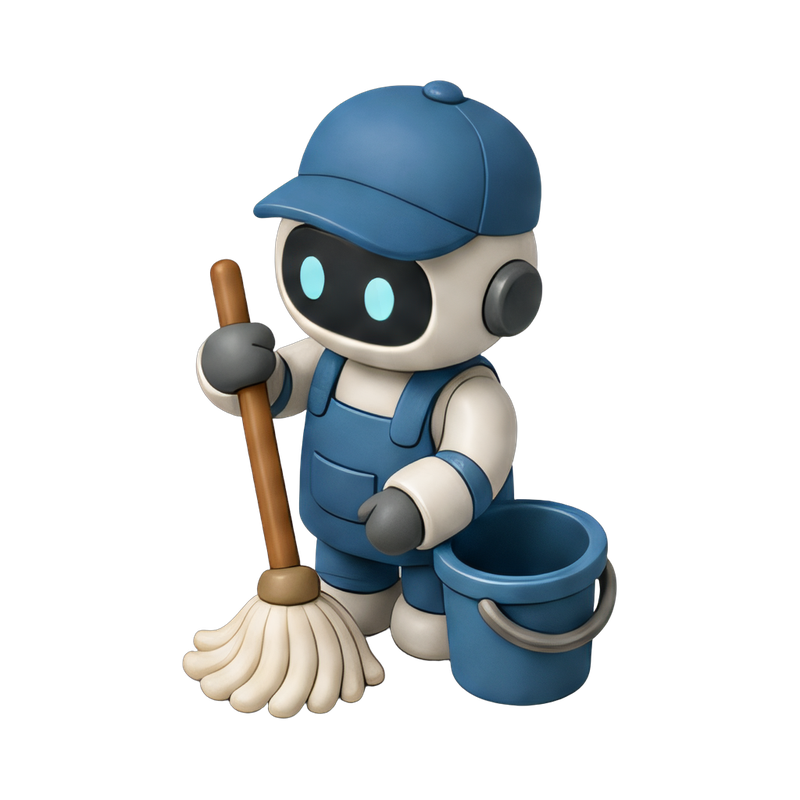 robot janitor cleaning floor