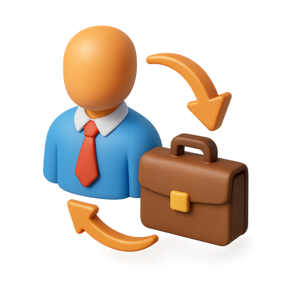 3D Icon Representing Career Transition Concept