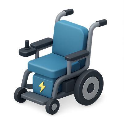 Stylish 3D Electric Wheelchair Icon for Accessibility