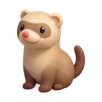 Cute Cartoon Ferret Character in Soft Colors