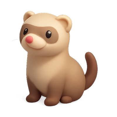 Cute Cartoon Ferret Character in Soft Colors