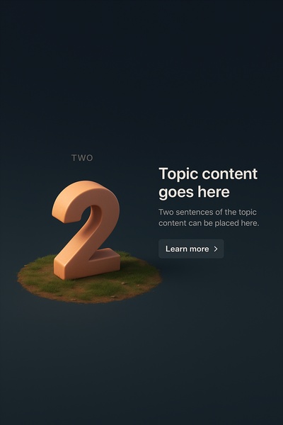 Minimalist 3D Landscape Featuring Number Two