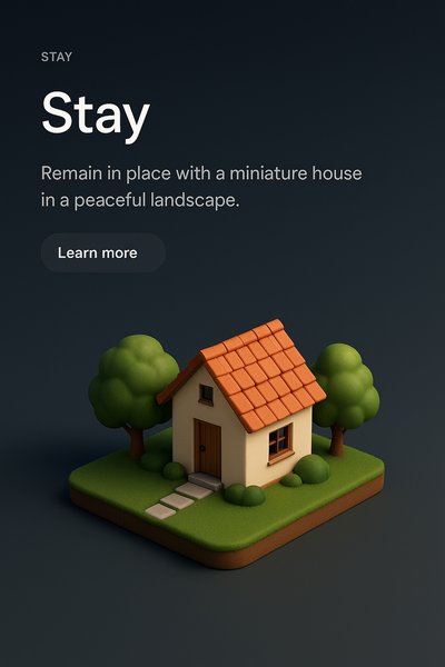 Miniature House in a Peaceful Landscape - 3D Scene