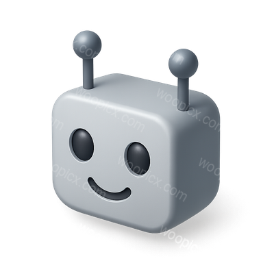3D Robot Icon with Antennas in Isometric View