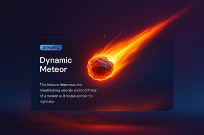 Brilliant Flaming Meteor Streaking Across the Night Sky