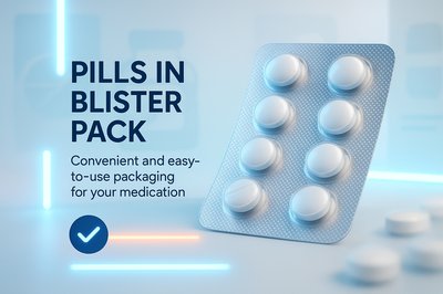 3D Render of Pills in Blister Pack for Medication Display