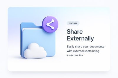 Bright 3D Web Page Design Featuring Document Sharing