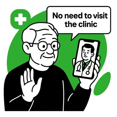 Telehealth Illustration Featuring a Doctor Consultation