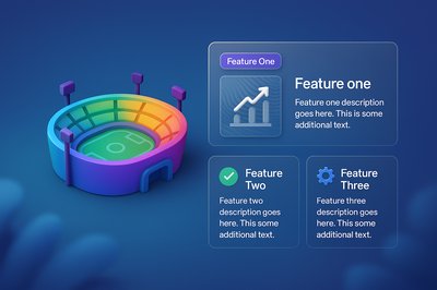 Colorful Gradient Soccer Stadium Vector Illustration for Web Design
