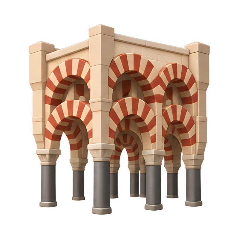 intricate horseshoe arches design