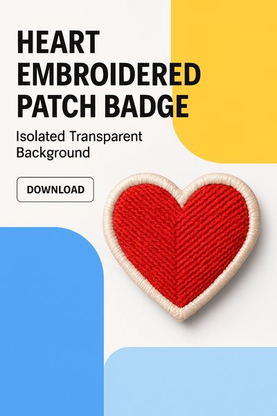 Modern Heart Embroidered Patch Badge Design for Corporate Use