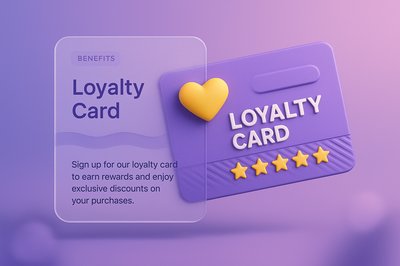 3D Loyalty Card Design with Modern Aesthetic
