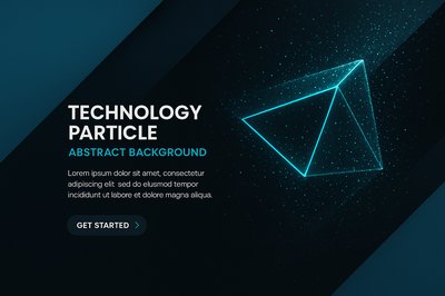 Abstract Technology Particle Background with Geometric Elements