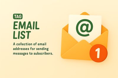 Email List Concept Graphic with Modern Design Elements