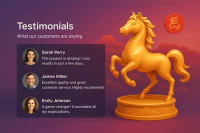 Golden Horse Testimonials for Chinese New Year Celebration