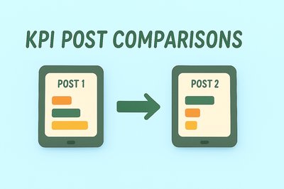 KPI Post Comparison Graphic with Illustrated Tablets