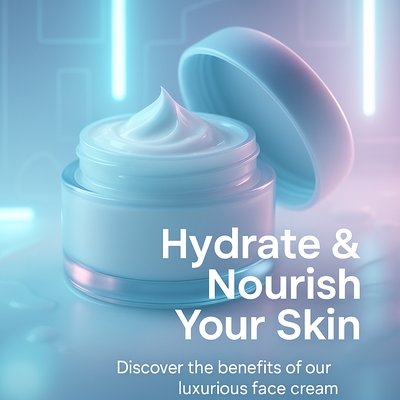 Luxurious Face Cream Promotional Image with Modern Aesthetic