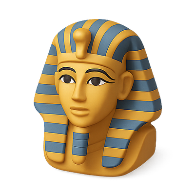 Stylized Egyptian Pharaoh Bust in Bright Colors