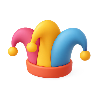 Colorful 3D Jester Hat Icon for Fun Themes