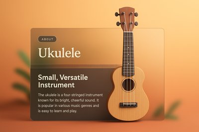 3D Ukulele Design with Transparent Overlay
