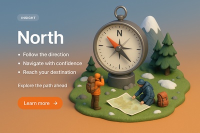 Detailed 3D Scene Featuring Compass and Adventurers