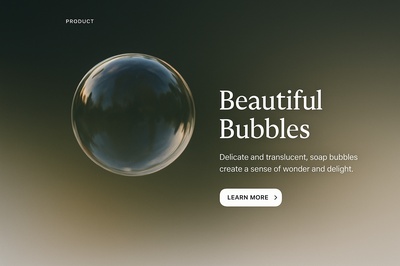 Stylish Web Design Featuring Beautiful Bubbles