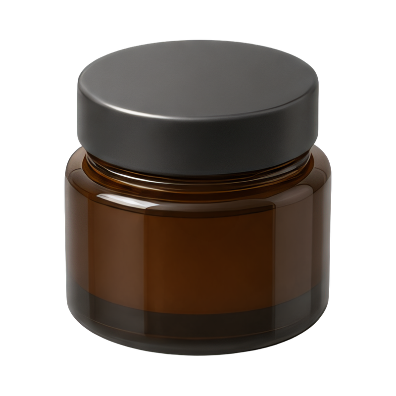 dark glass jar with lid