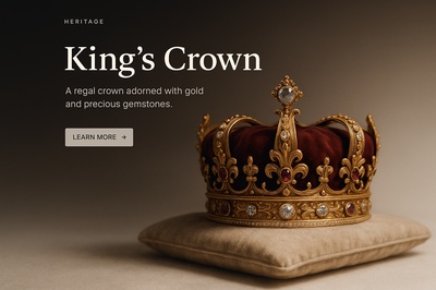 Elegant King's Crown with Gemstones and Gold Details