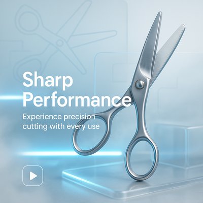 Modern Product Display for Scissors with Emphasis on Precision