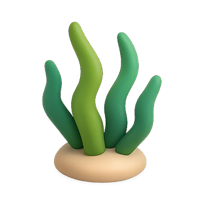 Stylized 3D Green Seaweed Decoration