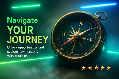 Neon Compass Carousel Slide Design for Professional Engagement