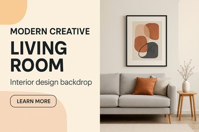 Modern Living Room Design with Stylish Sofa and Art