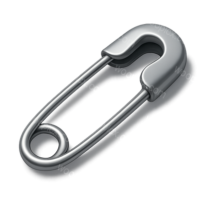Stylish 3D Safety Pin Icon with Isometric Design