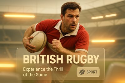 Dynamic Rugby Action Scene in a Stadium Setting