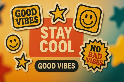 Colorful Motivational Sticker Design with Positive Messages